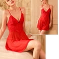 thumbnail image 7 of Blmnix Womens Nightgown Lace Nightgown Sexy Nightgowns Chemises Nightshirt Sleeveless Above-the-Knee V-Neck Red Moomoo Nightgown, 7 of 7