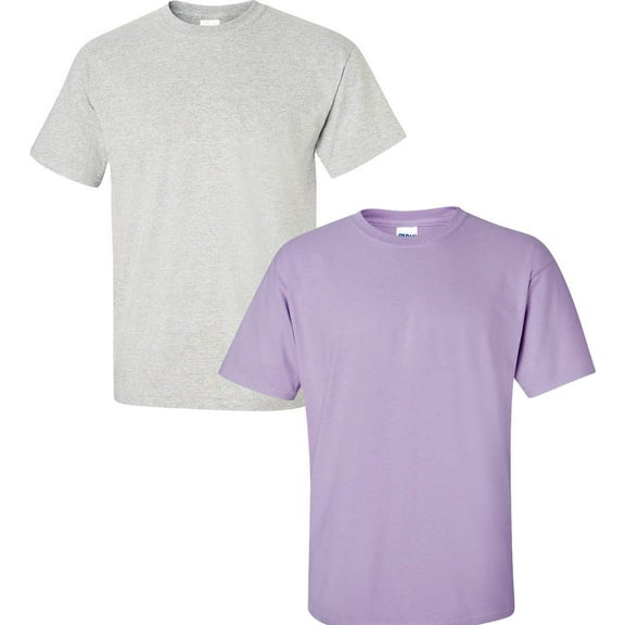 Gildan Mens Ultra Cotton T-Shirt (Pack of 2) (1 Ash / 1 Orchid)