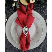 Wedding Linens Inc. (10 pcs) 17" x 17" Polyester Linen Napkins - Apple Red