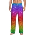 thumbnail image 2 of Lsque Rainbow Glitter Print Men's Pajama Pants, Lounge Pant - Comfortable Home Wear,Elastic Waistband, Stylish Design-Small, 2 of 9