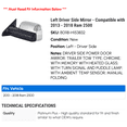 thumbnail image 2 of Left Driver Side Mirror - Compatible with 2013 - 2018 Ram 2500 2014 2015 2016 2017, 2 of 2