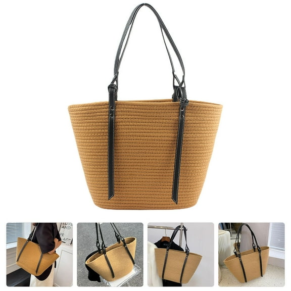 Masteelf  Woven Beach Bag Women Tote Bags Rattan for Purse Travel Shopping