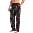 thumbnail image 4 of Men's Pajama Pants with Pockets Sleepwear Lounge Pants Stretch Casual Rainbow Pineapple Polka Dot, 4 of 6