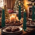 thumbnail image 4 of Vikakiooze Christmas Tree Candles,Flameless Taper Candles Green LED Candlesticks Light Room Decoration Ornaments Christmas Decorations, 4 of 5