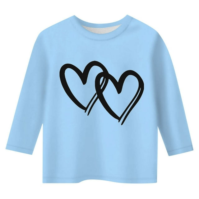 TZEWGL T-Shirts pour Infnat Loisirs Imprimé Col Rond Manches 3/4 Vêtements pour Filles Garçons Taille 12-13T