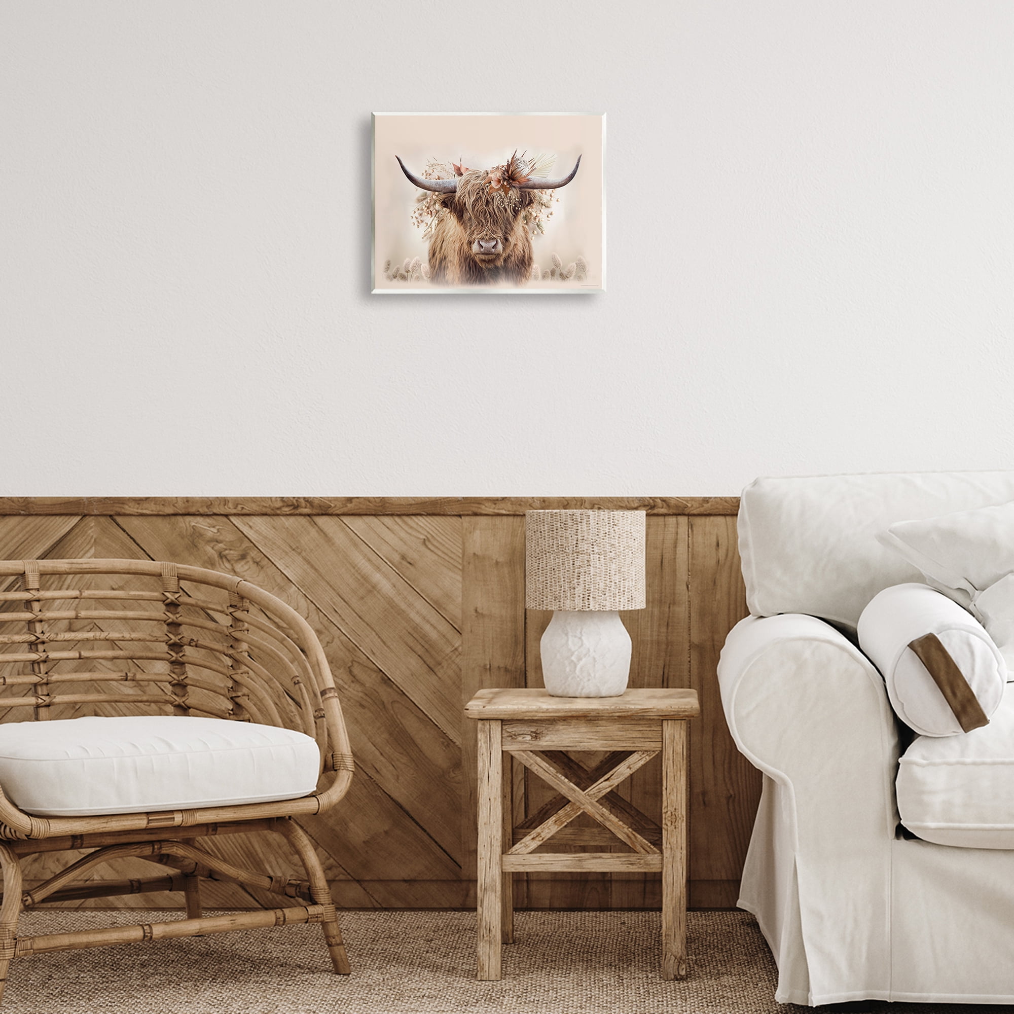 Stupell Industries Peachy Pastel Cattle Animals Painting Unframed Art Print Wall Art, 14 x 11