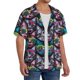 thumbnail image 2 of Fotbe Happy Kitten Faces Camisa Estampada de Manga Corta para Hombre, Casual de Verano, Estilo Playero, Sin Arrugas-Small, 2 of 5