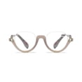 thumbnail image 3 of Womens Half Moon Spring Hinge Reading Glasses 2.0 Fashion Diamond Gray Readers +2.0, 3 of 5