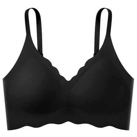 

Dezsed Women s Wireless Bra Clearance Women s Push-up Non-slip Lace Flower Surface Beautiful Back Seamless Push-up One-piece Bra Without Steel Ring Black L