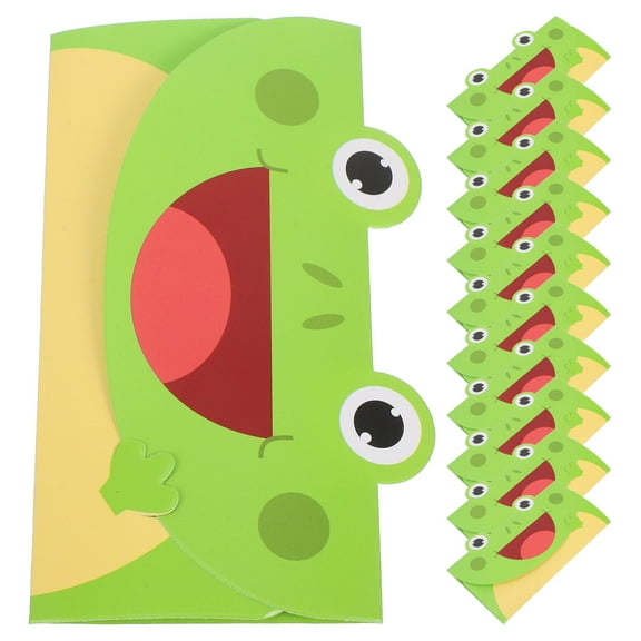 OUNONA 20pcs Cute Lovely Frog Cartoon Design Letter Writing Stationery Paper Animal Greeting Card Invitation Card Thank You Card For Kids Birthday Party