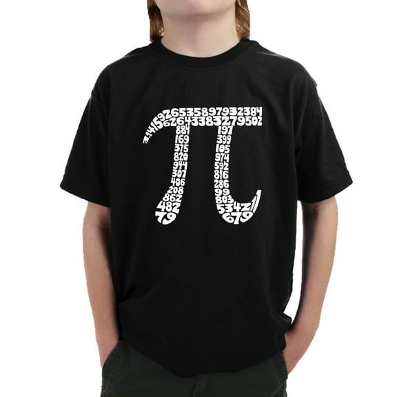 LA Pop Art Boy's Word Art T-shirt - THE FIRST 100 DIGITS OF PI