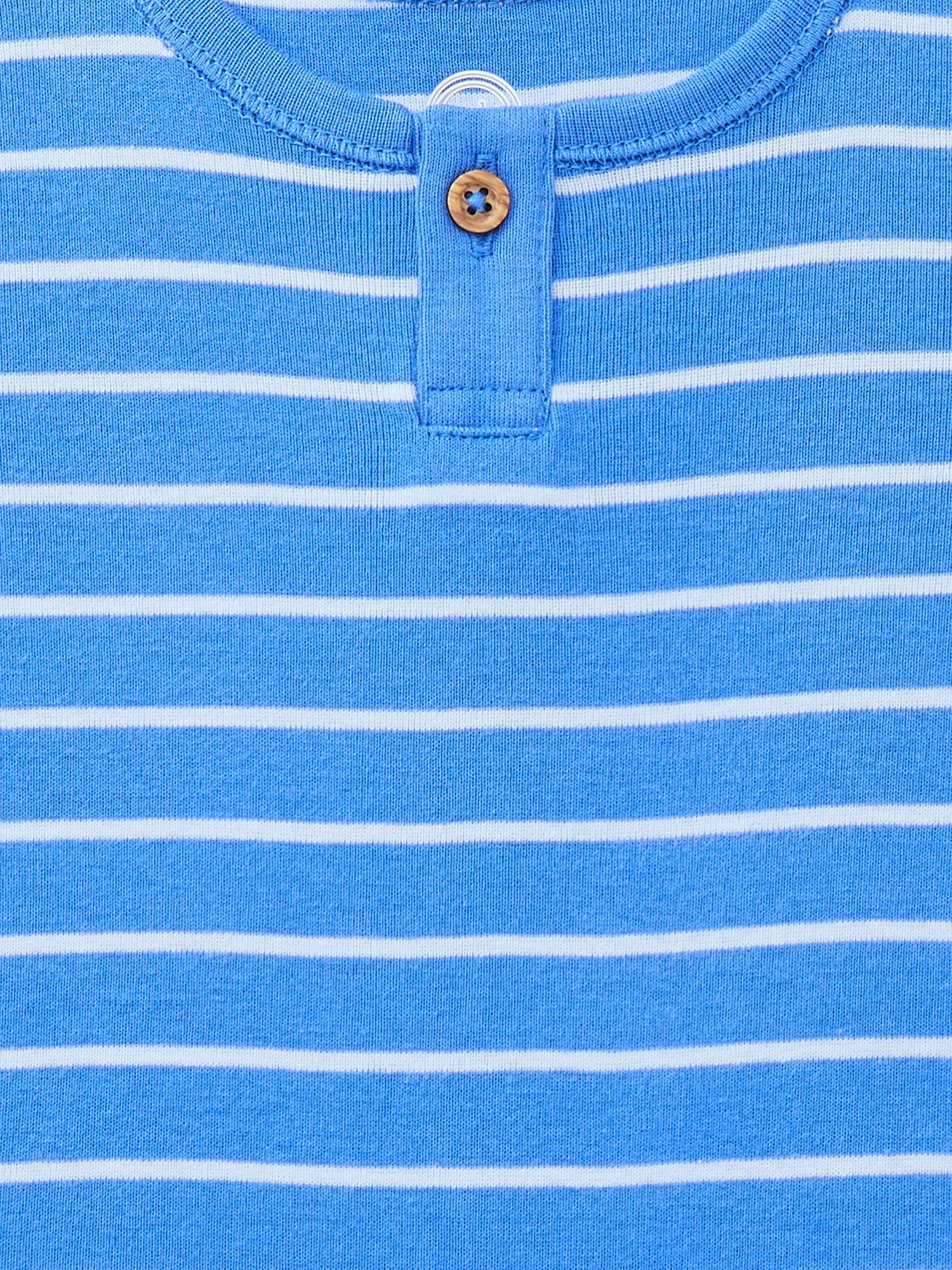 Wonder Nation Baby Boys Cotton Stripe Henley Bodysuit with Short Sleeves, Sizes 0M-24M