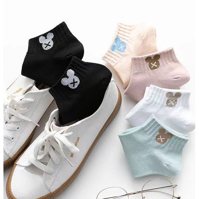 Calcetines cortos de mujer, calcetines de verano finos japoneses lindos Joker, calcetines bajos para estudiantes, calcetines de barco, calcetines de oso poco profundos