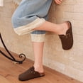 thumbnail image 6 of Lezzglt Kids Suede Clogs with Cork Footbed,Boys Girls Sandals, Adjustable Buckle Slip-On Slippers, Arch Support Mules for Indoor Outdoor, 6 of 7