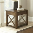 thumbnail image 2 of Bowery Hill 24" Square Farmhouse Wood Rustic End Table in Brown, 2 of 4