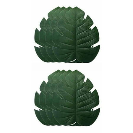 

4Pcs Banana Leaf Coaster Table Mat Pot Mat Kitchen Dark Green