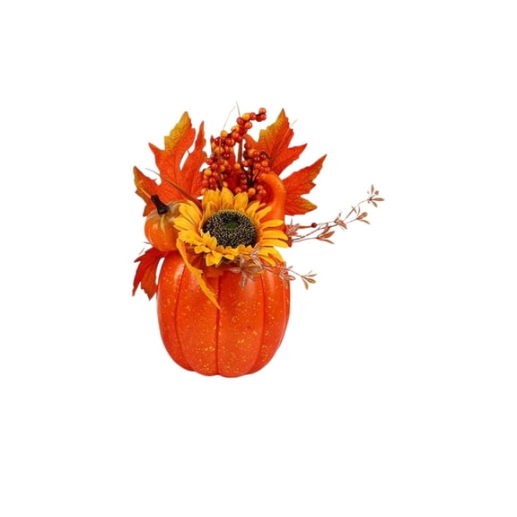 Desktop Ornament: Realistic Pumpkin Figurine for Seasonal and Tabletop