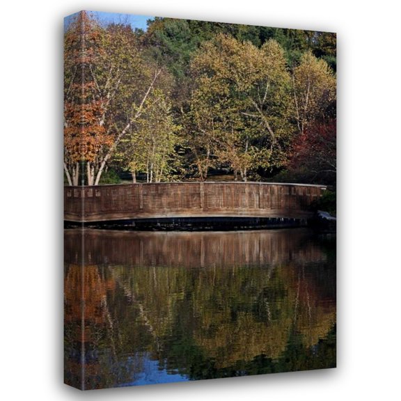 Tammy Putman 13x18 Gallery Wrapped Canvas Wall Art Titled - Bridge in Fall I