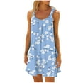 thumbnail image 2 of Viikei Dresses for Women Plus Size Sleeveless Dresses,Fashion Women's Casual Printed Sleeveless Dress Sky Blue XL, 2 of 5