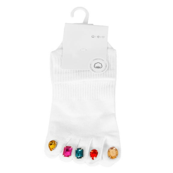 Ladies Socks Patchwork Socks Women Cotton Five Finger Toe Breathable Soft