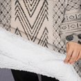 thumbnail image 3 of Oversized Wearable Blanket Hoodie,Boho Black and White Tribal Ethnic Pattern Sherpa Blanket Hoodie with Super Pockets,Super Warm Fuzzy Pullover for Women & Men, 3 of 6