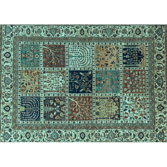 Ahgly Company Indoor Rectangle Abstract Light Blue Modern Area Rugs, 3' x 5'