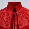 thumbnail image 5 of Velvet Cape Short Lace Shawl Cloak for Women, Ren Fairy Witch Vampire Bride Cosplay for Wedding Party, 5 of 8