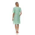 thumbnail image 4 of Lati Fashion Women Snaps Front Duster Short Sleeve Female Nightgowns & Sleepshirts Green Size Large, 4 of 4