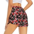 thumbnail image 3 of Goofa Rose Flowers Printed Women 2 in 1 Running Shorts,Quick Dry Athletic Workout Shorts,High Waisted Athletic Shorts with Liner Pockets-Large, 3 of 9