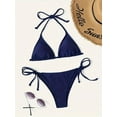 thumbnail image 2 of Swimwear Thong Bikini Set Sexy New Navy Blue Swimsuits Woman Sexy Bathing Suits Bikinis Triangle Bandage Female Beachwear, 2 of 7