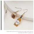 thumbnail image 3 of 1 Pair Beer Earrings Asymmetrical Beer Cup Beer Bottle Earrings for Women Teen Girls, 3 of 4