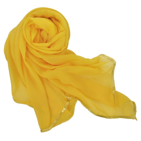 BellyLady Stunning Handmade Chiffon Belly Dance Veil, For Practice-Yellow