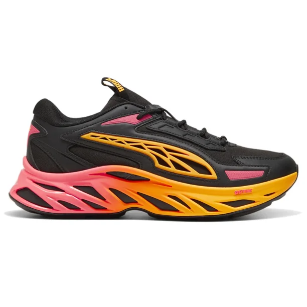 PU & MA Exotek Nitro Fire Glow Lace Up Mens Black, Orange Sneakers Casual Shoes 39