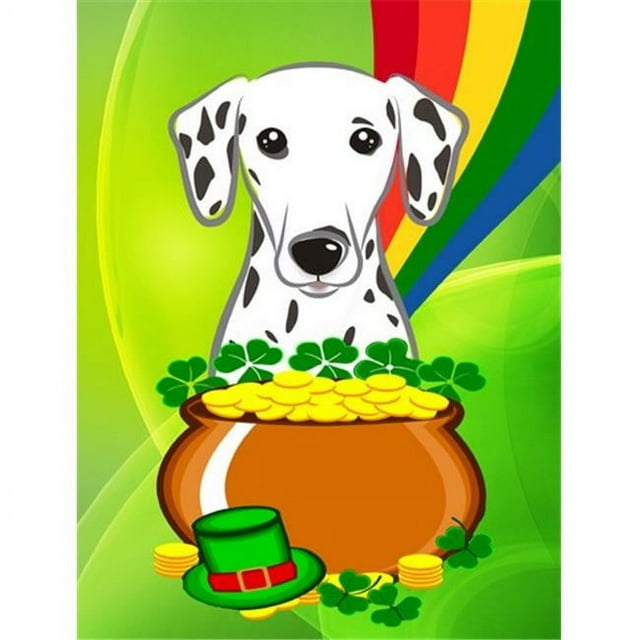 Carolines Treasures BB1954CHF Dalmatian Drapeau de Maison en Toile pour la Saint-Patrick