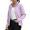 thumbnail image 3 of Gytharion Fleece Lined Warm Jackets for Women Lightweight Causal Full Zip Up Outerwear Coat Fall Loose Comfy Long Sleeve Lapel Plush Jacket with Pockets, 3 of 5