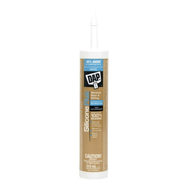 DAP Silicone Plus Premium Silicone Sealant, 319ml, White