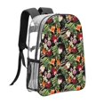 thumbnail image 3 of Susaid Watercolor Tropical Flowers Print Clear Backpack See Through Transparent Plastic Clear Bookbags for School, College, Stadium,Work, 3 of 7