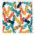 thumbnail image 2 of Ambesonne Summer Shower Curtain, Colorful Flip Flops Pattern, 69"Wx70"L, Orange Seafoam, 2 of 4