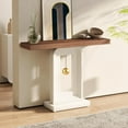 thumbnail image 3 of Modern Console Table with Geometric Base, 40 inch Narrow Sofa Entryway Table with Gold Decor, 3 of 5