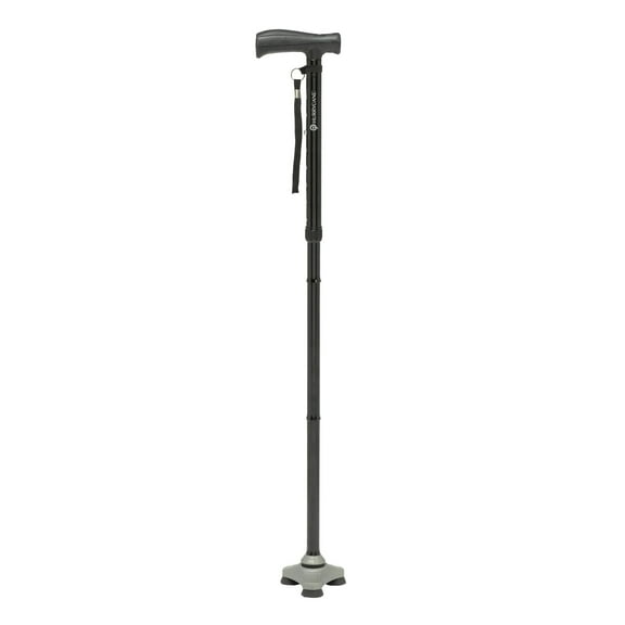 [2 Pack]- HurryCane Freedom Edition Folding Cane with T Handle, Black