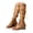 Khaki, variant on Womens Knee High Wedge Sandals Roman Gladiator Metal Buckle Back Zipper Strappy Thong Sandals