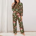 thumbnail image 2 of Pajama Sets for Women 2 Pcs, Mushrooms and Autumn Button Down Long Sleeve Sleepwear Lounge PJ Sets, 2 of 6
