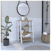 Nashua 4-Shelf Linen Cabinet Light Oak and White