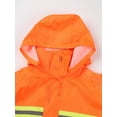 thumbnail image 5 of TiaoBug Men Raincoat Safety Work Rain Gear Waterproof Long Hooded Rain Jacket Coat Poncho Orange 4XL/190, 5 of 7