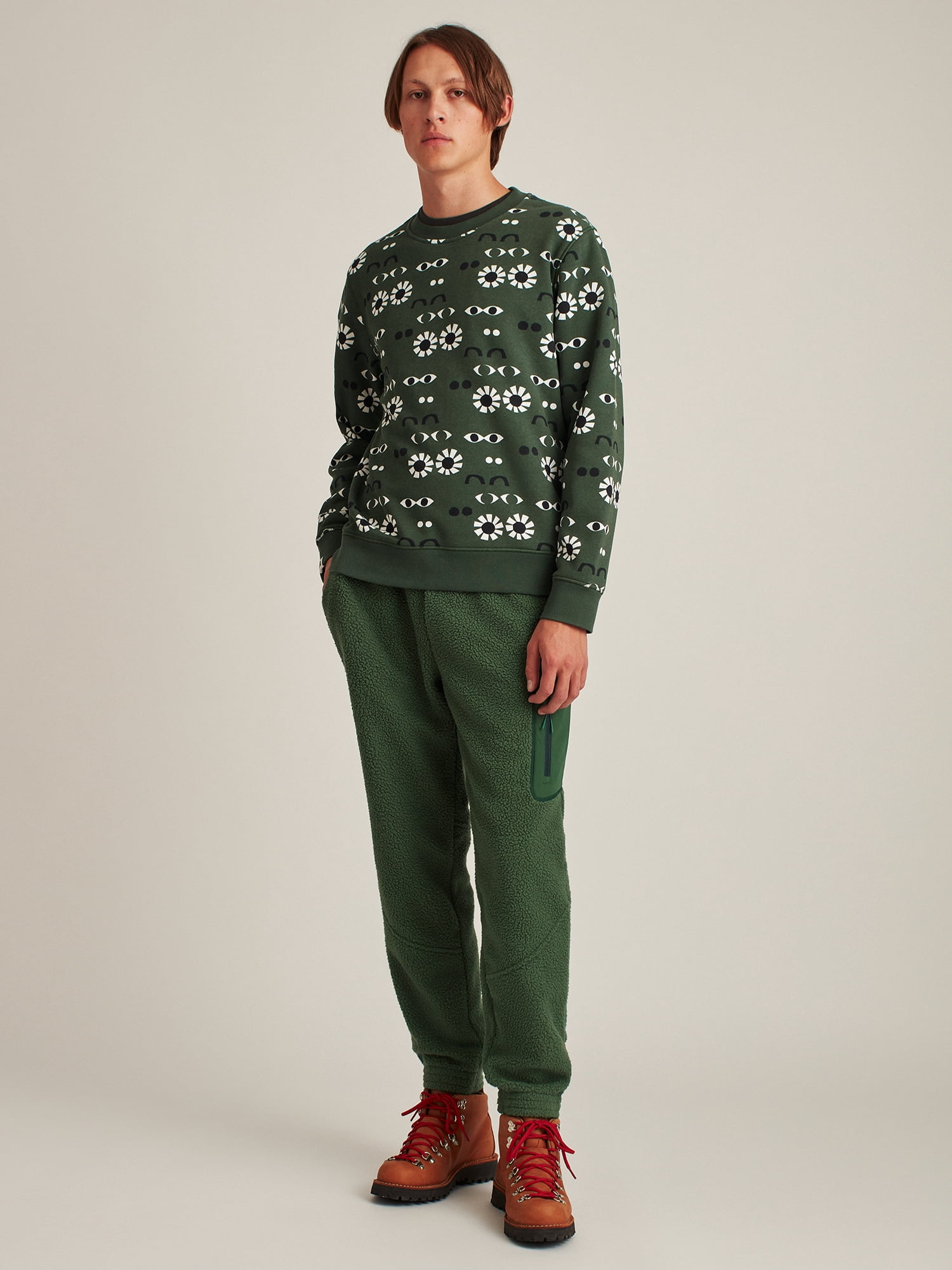 Bonobos Fielder Men's and Big Men's Fleece Graphic Crewneck Sweatshirt, Up to Size 3XL