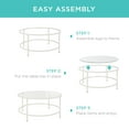 thumbnail image 6 of Best Choice Products 36in Round Tempered Glass Coffee Table for Home, Living Room, Dining Room - White, 6 of 7