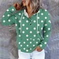 thumbnail image 2 of Pxxlle Womens Hoodie Sweatshirts Fashion Polka Dot Graphic Hoodies Fall Long Sleeve Hooded Pullovers Casual Drawstring Sweatshirt with Pockets Mint Green S, 2 of 4