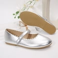 thumbnail image 5 of Rexoro Girls Mary Jane Shoes Shiny Patent Hook and Loop Ballet Flats with Flower Cutouts for Little/Big Kids School Party Dress Wear, 5 of 5