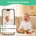 thumbnail image 5 of Smart Video Baby Monitor,1080P Baby Room Camera, APP Control,WiFi On/Off Switch,AI Detection, Cry Monitor and Lullabies, HD Night Vision, Two-Way Audio, Cloud & SD Card Storage, 5 of 10