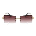 thumbnail image 2 of Gafas de sin borde de gafas de rectangulares de estilo vintage para compras en el verano Cofee de gradiente, 2 of 8